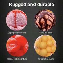 Cuchara de helado de acero inoxidable de doble propósito, cuchara de helado multifuncional, cuchara de fruta, suministros de cocina - grande - Ver 6