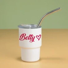 个性化定制名字迷你水瓶/饮料杯，情侣/情人节礼物，浓缩咖啡杯，时尚嘴唇、皇冠、心形设计，DIY