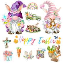 Easter Fridge Magnets Cute Bunny Gnome Carrot Truck Refrigerator Magnets Decorative Magnetic Stickers - Pink - View 1