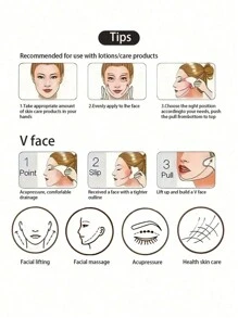 Facial Beauty Massage Tool Set, With Roller Massager And Scraping Plate, For Body And Back,Back To School Supplies