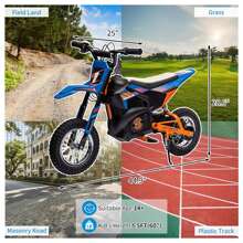 Danolapsi Kid Electric Dirt Bike,24V Electric Motorcycle,Off-Road Bike Motocross With 250W 13.6MPH Fast Speed,Leather Seat,Twist Grip Throttle,Metal Suspension,Air-Filled Tires,Ride On Toys For Teen - 藍色 - 查看 3