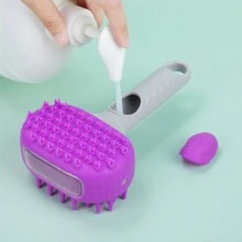 Pet Dog Bathing Brush, Suitable For Massaging And Cleaning Dogs And Cats, Bathing Brush - Mauve Purple - View 3