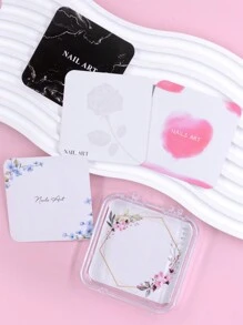 20张 6.5x6.5厘米 指甲包装纸板 圆角展示卡 手工指甲包装纸板 美甲摄影道具 美甲沙龙包装卡 - 彩色 - 查看 4