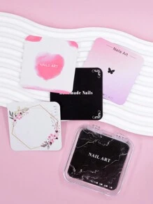 20张 6.5x6.5厘米 指甲包装纸板 圆角展示卡 手工指甲包装纸板 美甲摄影道具 美甲沙龙包装卡 - 彩色 - 查看 2