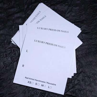 100张/包 美甲展示卡，适用于按压式美甲贴片、假指甲，白色展示纸卡，用于展示美甲配件、美甲美容工具