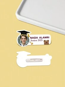 1pc Customized Name Tag, Photo, Occupation Personalized Name Badge, Teacher Name Badge, Nurse Name Badge, Teacher Gift, Nurse Gift, Graduation Gift, Graduation Lapel Pin, 2025 Graduation Lapel Pin - Brooch Badge, Back To School Season