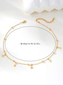 1 pieza Collar con colgante de estrella estilo minimalista y metálico, joyería plateada adecuada como regalo para mujeres y niñas, para citas, días festivos, fiestas o uso diario