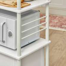 SoBuy FRG12-W, Kitchen Microwave Shelf, Kitchen Storage Cabinet Shelf, Kitchen Serving Trolley, 60x40x115cm - White - View 8