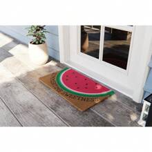 Beet It, Natural Fiber Doormat, Slip Mat Back - Watermelon - View 5