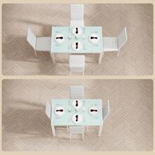 Asofer Juego de mesa moderno con 4 sillas y mesa auxiliar, juego de comedor con silla y mesa, adecuado para decoración de juego de comedor para cocina, sala de estar, comedor.