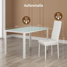 Asofer Juego de mesa moderno con 4 sillas y mesa auxiliar, juego de comedor con silla y mesa, adecuado para decoración de juego de comedor para cocina, sala de estar, comedor.
