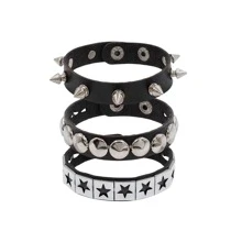Spiked Studded Armbanden Punk Leren Klinknagels Armband Voor Mannen Vrouwen, Punk Rock Star Studded Armband Set Spiked Leren Manchet Armband 80s Polsband Emo Armband Verstelbare Punk Accessoires Spiked Leren Armband Geschenken