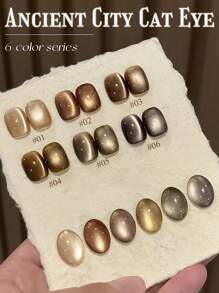 MISS SHAKA 10ml热销粉色缎面猫眼凝胶指甲油冰透明裸粉色玻璃珠猫眼水晶凝胶热销美白美甲美甲沙龙专用美甲用品圣诞美甲