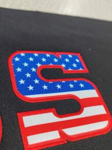 可定制姓名和号码男士休闲美国黑色连帽运动衫刺绣户外运动连帽衫运动上衣定制 S-XXL