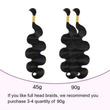 Body Wave Bulk Hair Extensions For Braiding Brazilian Remy Human Hair Braiding No Weft 2 Bundles/Pack 100g For Boho Knotless Braids Wholesale Hair Human Hair Bulk No Weft Natural Black - Natural Black - View 10