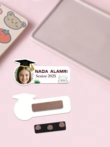 Back To School 1 Personalized Badge - Do Photo And Name Badge - Magnetic Badge - Nurse Student Badge - Custom ID Holder - Cute Badge - Teacher Gift - Nurse Gift - Doctor Gift - Student Gift - Lover Gift - Mother's Day - Father's Day - Graduation Cap-Birthday Or Anniversary Souvenir-My Name. - My Profession - Couples Gift - Best Gift For Mom, Dad, Wife, Husband, Girlfriend, Boyfriend- Graduation Brooch. - Graduation Gift