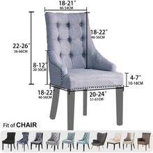 Stretch Wingback Chair Cover - Reusable Side Chair Slipcover, Accent Chair Protector Dining Room, Banquet, Home Decor (Silver, 2PC) - 02 天鵝絨藍綠色 - 查看 5