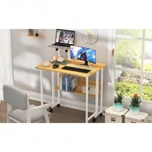 Mesa de oficina en casa, escritorio para ordenador con soporte, escritorio plegable, 58x80x75cm