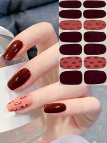 Leopard Print, Y2K Style Mix & Match Full Cover Nail Stickers, Easy To Apply With Dotted Lines Nails - Multicolor - View 29