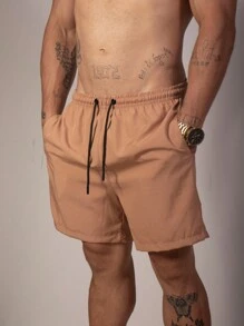 Short de Praia Masculino Com Cordão e Bolsos