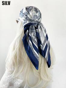 1 件 90 厘米佩斯利图案方形围巾，可作为头巾、头巾或头巾日常使用，头巾、发带、头带非常适合装扮您的外观 - 彩色 - 查看 41