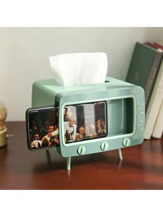 1st 2-i-1 TV Drama Tissue Storage Box Multifunktionell tredimensionell vävnadsdispenser med telefonhållare Lämplig för direkt förvaring i kök Matsalar Vardagsrum och kontor, heminredningsartiklar, vävnadshållare box, tops, servettdispenser, wrap dispenser, handduk, kök, pappersrullehållare, kökshållare Badrum, Toalett, Servetthållare, Festival Familjesammankomst, För hemmakök Matsal, Dekorativ låda, Bröllopspresent för kvinnor, Sommarresor Holiday Festival måste ha