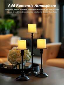6/12/24 piezas Velas té LED, realistas y brillantes, parpadeo sin llama, a pilas con luz amarilla cálida, adecuadas para decoración de bodas, Día de San Valentín, feriados, con baterías incluidas para Pascua