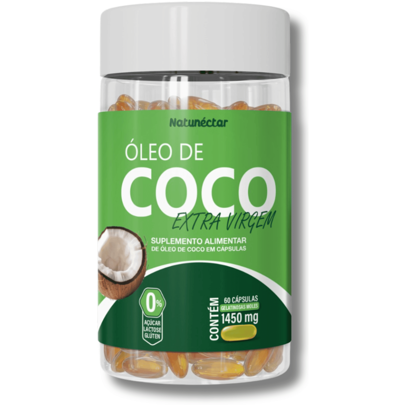 Óleo de Coco Extra Virgem 1450mg 60 Cápsulas