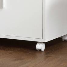 SoBuy FRG241-W, Microwave Shelf, Kitchen Wheeled Storage Trolley, Kitchen Storage Cabinet Cupboard Unit - White - View 5