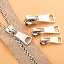 6 Stück/Set (Größe 3, 5, 8) Universal Reißverschluss Reparatur Set aus Zinklegierung, beinhaltet Reißverschluss Zugteile und Haken, Metall Reißverschluss Ersatzset, geeignet für Jacken, Taschen und Kleidung - Verschiedenfarbig - Übersicht 5