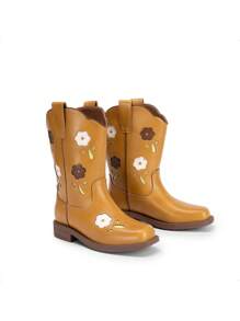 Girls Cowgirl Boots Kids Mid Calf Western Boots Riding Shoes For Toddler/Little Kid/Big Kid - Camel - View 5
