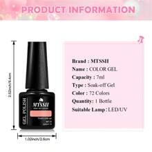 Mtssii Juego de 6 esmaltes de uñas en gel de unicolor de 7 ml, colores primavera-verano, glitter, negro, blanco, rojo, resistente a remojo, UV, semi-permanente, suministros para uñas