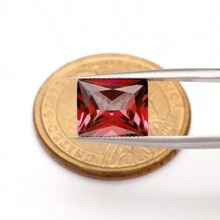 一颗 100% 实验室培育红宝石矩形切割宝石，用于制作饰品高级珠宝制作材料 DIY - 紅色 - 查看 3