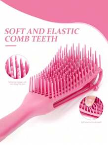 9 Pieces/Set, Detangler Curling Brush With Teasing And Edge Brush, For 3a To 4c Twisted Wavy/Curly/Curly/Wet/Dry/Oily/Thick/Long Hair (Pink) Mouse Tail Comb Crocodile Hair Clip - Multicolor - View 5
