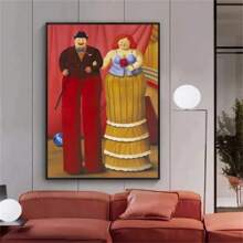 1pc Vintage Fernando Botero Art Dik Persoon Canvas Schilderij Paar Dansende Prints Muurschildering Grappige Figuren Muurkunst Poster Voor Woonkamer Decor Geen Lijst