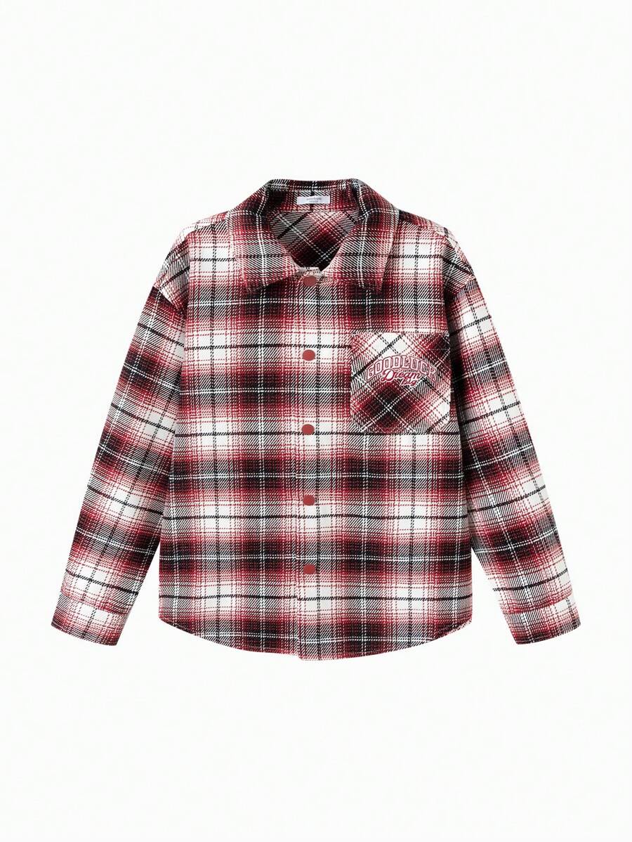 Balabala 男童休閒夾克，時尚春季襯衫款式 - 紅色調 - 查看 1