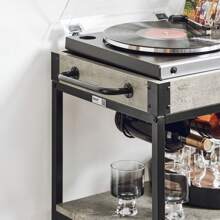 SoBuy FKW56-HG, Modern Design 3 Tiers Kitchen Trolley Serving Trolley With Wine Rack Metal & MDF - Grey - View 7