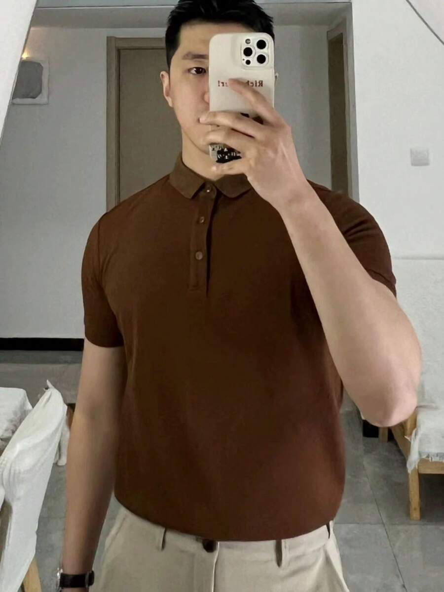 Basic UNISEX POLO Shirt - màu nâu - Xem 1
