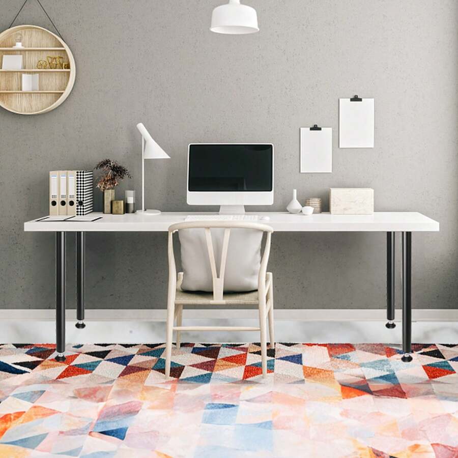 Adjustable Table Legs, Reinforced Steel Desk Furniture Legs, Set Of 4, Suitable For DIY, 1200lb Load Capacity Heavy Duty Table Legs, Quick Install Legs With Adjustable Foot Cups, Black