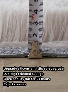 升级版 D35 高回弹泡沫黑色毛绒矩形地毯，适合客厅家居装饰 - 黑色 - 查看 10