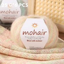 6 Balls Pack 150g (25g*6) Ombre Mohair Blended Yarn, Multicolor Rich, Suitable For Knitting/Crocheting Scarves, Hats, Sweaters, Shawls, Vests, Coats, Skirts And DIY Crafts, Home Goods