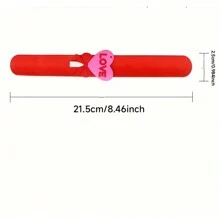 6 piezas Decoraciones del Día de San Valentín, pulseras de silicona que se pueden golpear, pulsera de fiesta que se puede golpear