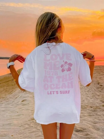 夏季休闲印花圆领套头短袖T恤，适合女童和儿童 - 美丽花朵。穿上我们舒适时尚的儿童T恤，探索世界！女童服装 女童图案T恤 夏季上衣 女童服装