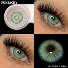 FUNSACHY 灰色彩色隐形眼镜 自然外观 蓝色眼镜片 棕色隐形眼镜 灰色隐形眼镜 绿色眼镜片 万圣节服装角色扮演 - 年拋 - 查看 16