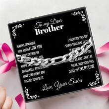 Gift Box New Cuban Bracelet For Brother, Unique Bracelet Gift, Thoughtful Birthday Gift From Sister, Valentine's Day Special Occasion Jewelry To Encourage Brother - 1PC - View 8