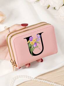 Burgundy Bag Charry Red Bag Wine Red Bag Large Capacity Multi Double Zipper Card Holder Wallet Business Card Holder Credit Card Holder Women For Women Wallet Mini Wallet Purse Wallet Card Wallet - Burgundy - View 27