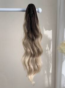 24" inch long synthetic wavy Curly Ponytail hair,black brown Claw Ponytail Extension Hair Long Natural Wavy Wave Heat Resistant Fiber Synthetic Hairpiece For Women Party cosplay Halloween Christmas Daily Used