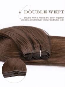 26 英寸纬纱接发 合成头发 巧克力棕色双纬缝入式接发 天然棕色接发 缝入式纬纱接发束 天才纬纱接发 适合女性日常使用