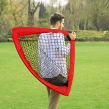 SONGMICS Set Of 2 Football Goal Foldable Football Net Quick Set Up Garden Classes Fiberglass Frame Oxford Polyester, Red - Red - View 3