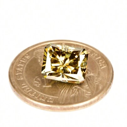 One 100% Moissanite Champagne D Color Radiant Cut VVS1 Moissanite Loose Stone With GRA Certificate DIY